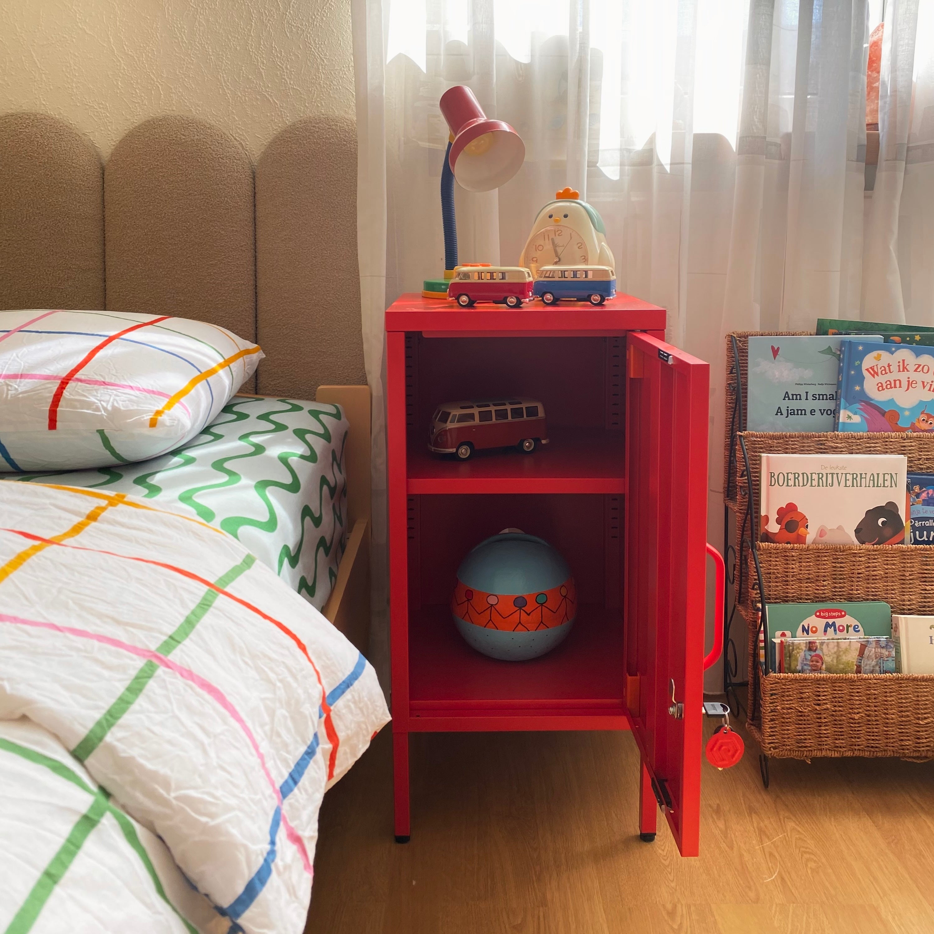Sugar Cube Side Table - Red Polka